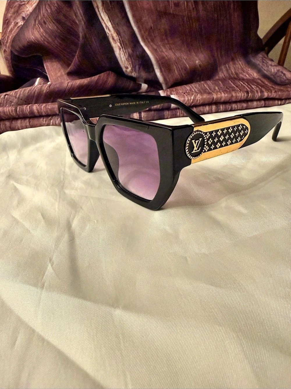 Louis Vuitton My Monogram Square Sunglasses Black & Purple